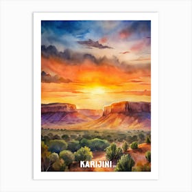 Karijini National Park Watercolor Painting Art Print