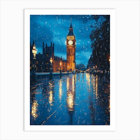 Fantasy Rainy Night In London 8 Art Print