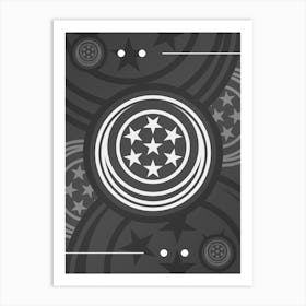 Abstract Geometric Glyph Array in White and Gray n.0038 Art Print