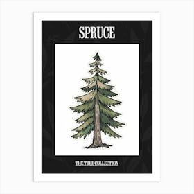 Spruce Tree Pixel Illustration 2 Poster Art Print