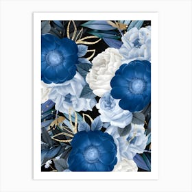 Blue Flowers 11 Art Print