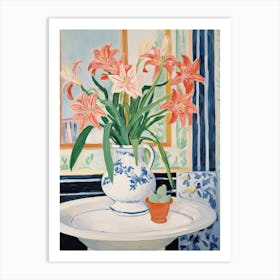 Bathroom Vanity Painting With A Lily Bouquet 1 Art Print