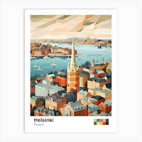 Helsinki, Finland, Geometric Illustration 1 Poster Art Print