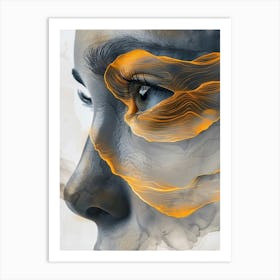 Abstract Of A Woman'S Face Extraordinary femininity woven with threads of gold 6 Art Print
