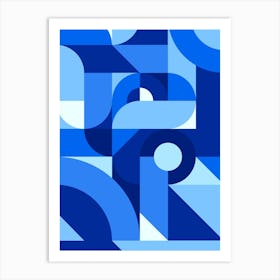 Blue Geometric Shapes Art Print