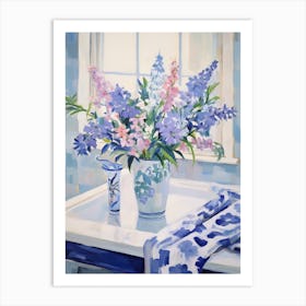 A Vase With Bluebell, Flower Bouquet 3 Art Print