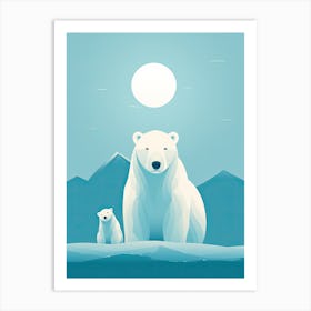 Arctic Harmony; A Polar Bear Family Portrait Art Print