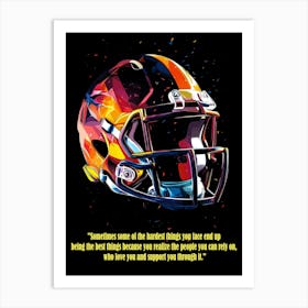 Helmet Quote American Football Art Print