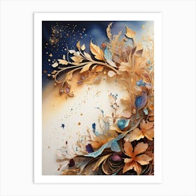 Flowers And Stars Art Print