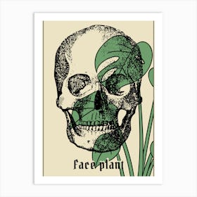 Face Plant Skull Humor Art Print