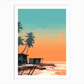 Art Hikkaduwa Beach Sri Lanka Mediterranean Style Illustration 1 Art Print