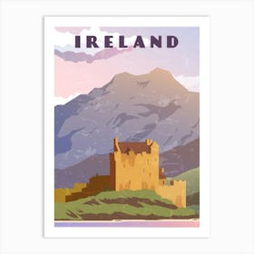 Ireland — Retro travel minimalist poster Art Print