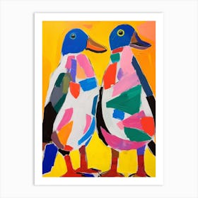 Colourful Kids Animal Art Mallard Duck Art Print