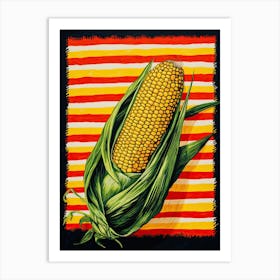 Corn Summer Illustration 3 Art Print