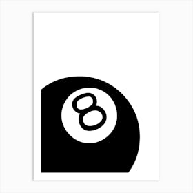 8 Ball Black And White Art Print