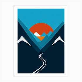 Crans Montana, Switzerland Modern Illustration Skiing Poster Poster