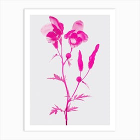 Hot Pink Aconitum 1 Art Print