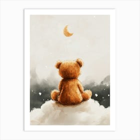 Teddy And Moon Art Print