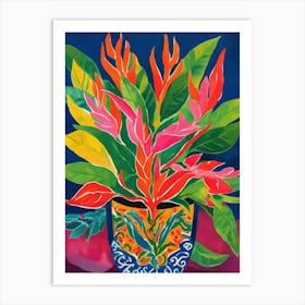 Vibrant Tropical poted plant Art Print