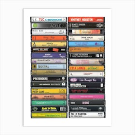 Greatest Female Musicians - Cassette Print Poster Art Print