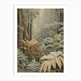 Vintage Jungle Botanical Illustration Ferns 3 Art Print