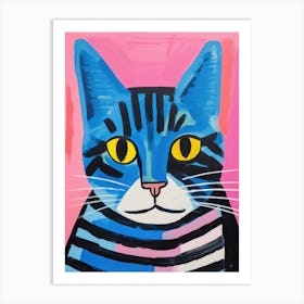 Blue Cat 3 Art Print