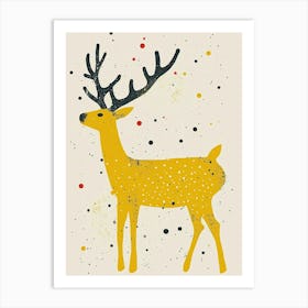 Yellow Reindeer 2 Art Print