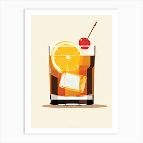 Mid Century Modern Whiskey Sour Floral Infusion Cocktail 2 Art Print