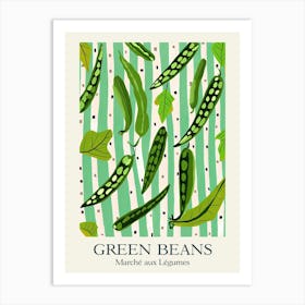 Marche Aux Legumes Green Beans Summer Illustration 1 Art Print