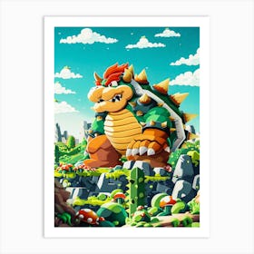 Bowser Mario 1 Art Print