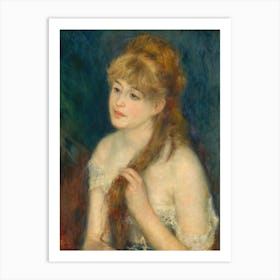 Young Woman Braiding Her Hair (1876), Pierre Auguste Renoir Art Print