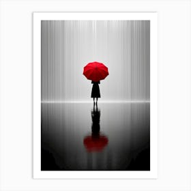 red umbrella Art Print