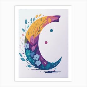 Colorful Letter C Illustration 23 Art Print