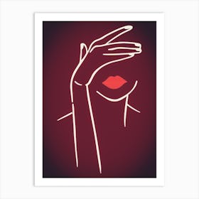 Woman Covering Her Face Art Print