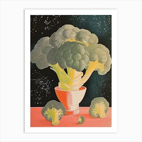 Abstract Broccoli Art Deco Bouquet  2 Art Print