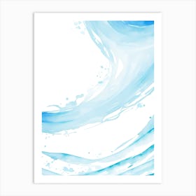 Blue Ocean Wave Watercolor Vertical Composition 69 Art Print