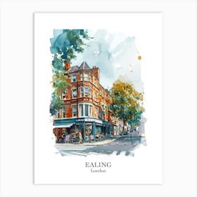 Ealing London Borough   Street Watercolour 4 Poster Art Print