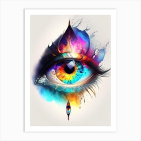 Enlightenment, Symbol, Third Eye Watercolour 1 Art Print