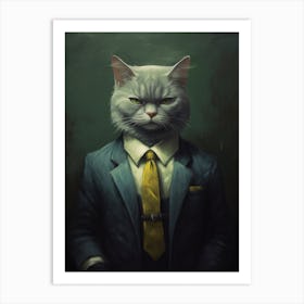 Gangster Cat Chartreux 3 Art Print