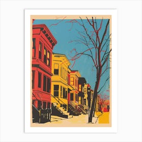 Tottenville New York Colourful Silkscreen Illustration 1 Art Print