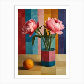 Peonies In A Vase Art Print