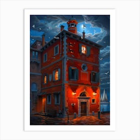 Venice At Night Art Print