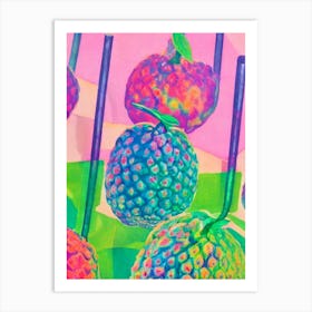 Custard Apple Risograph Retro Poster Fruit Art Print