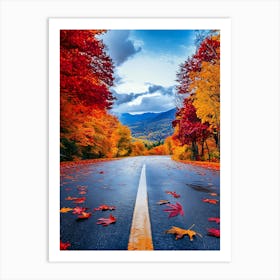 Beautiful Road In Autumn 14 Art Print