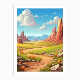 Steppe Cartoon 2 Art Print