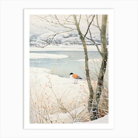 Winter Bird Painting Coot 3 Art Print