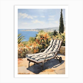 Sun Lounger By The Pool In Limassol Cyprus Art Print