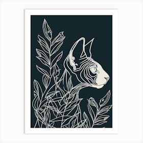 Sphynx Cat Minimalist Illustration 3 Art Print