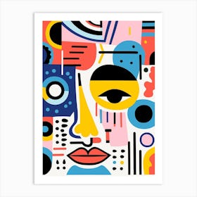 Bold Line Face Illustration 2 Art Print