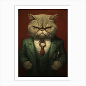 Gangster Cat Exotic Shorthair Cat 2 Art Print